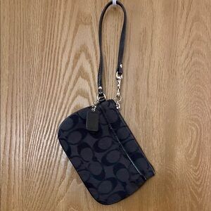 Black Wristlet with Signature Pattern
